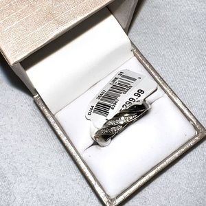 Mens Sterling Silver Diamond Accent Ring